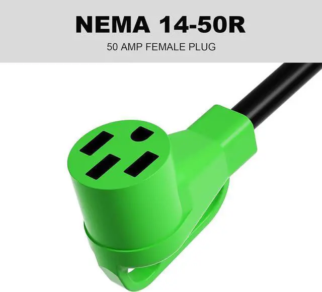 Alt view image 3 of 6 - oviitech NEMA L5-30P to NEMA 14-50R RV Generator Adapter Power Cord, 250V, SJTW 10AWG*3C,30Amp Male to 50Amp Female Generator Conversion Adapter, Outdoor RV Camping, 1.5Ft, Green