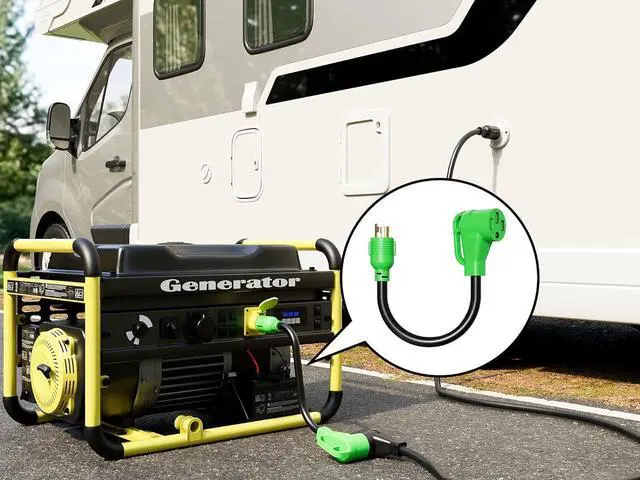 Alt view image 6 of 6 - oviitech NEMA L5-30P to NEMA 14-50R RV Generator Adapter Power Cord, 250V, SJTW 10AWG*3C,30Amp Male to 50Amp Female Generator Conversion Adapter, Outdoor RV Camping, 1.5Ft, Green