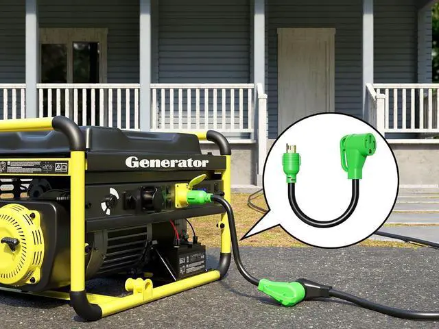 Alt view image 5 of 6 - oviitech NEMA L5-30P to NEMA 14-50R RV Generator Adapter Power Cord, 250V, SJTW 10AWG*3C,30Amp Male to 50Amp Female Generator Conversion Adapter, Outdoor RV Camping, 1.5Ft, Green