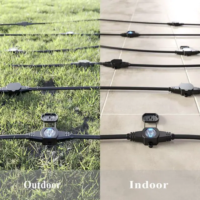 Alt view image 7 of 7 - 25FT Power Extension Cord 3 Prong, 16 Gauge SJTW 5-15R Cable Male Plug to Female Connector,7 Outlet Cable,Multiple Evenly-Spaced Plug,Suitable for Stage Setting or Outdoor,UL Certified Outlet Cable