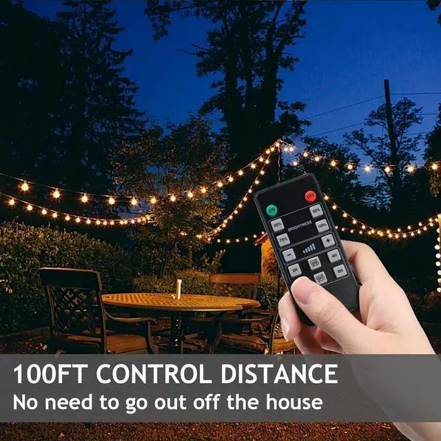 Alt view image 2 of 6 - Outdoor Dimmer, 3 Grounded Outlets for String Lights, 100Ft Remote Control, Lamp Dimmer Timer Plug in, Outdoor Waterproof for Dimmable LED/Tungsten Bulb/Patio Lights