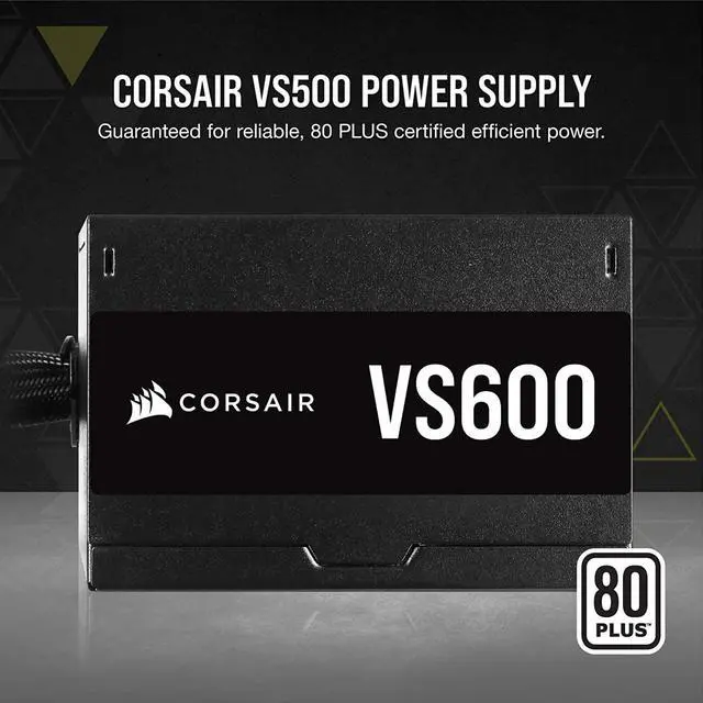 Alt view image 10 of 14 - CORSAIR VS Series VS600 600W 80 PLUS Certified Non-Modular ATX Power Supply, CP-9020224-NA