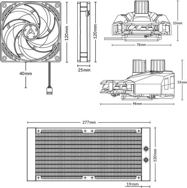Alt view image 11 of 12 - ARCTIC COOLING Liquid Freezer II - 240 ACFRE00046B Multi Compatible All-In-One CPU Water Cooler LGA 1700 Compatible