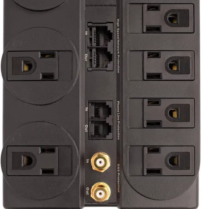 Alt view image 9 of 11 - Tripp Lite TLP810NET 8 Outlets 3240 Joules 10' Cord with Tel/DSL/Coax Protect It! Surge Suppressor