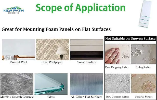 Alt view image 7 of 7 - New Path Designs Double-Sided Acoustic Foam Panel Mounting Squares, 192-Pack, Studio-Grade Adhesive Tape, Heavy Duty Bond To Acoustic Panels/Soundproof Foam, No Wall Residue (For 48 Standard Panels)