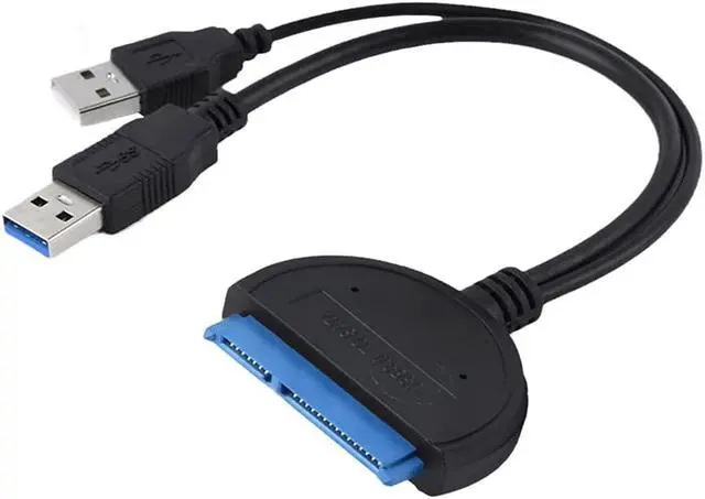 Alt view image 2 of 6 - USB to SATA Adapter, SATA to USB Cable for 2.5 Inch External Hard Disk Driver USB 3.0 SATA Adapter for SSD and HDD, Support UASP for PC Laptop (Double USB Blue)