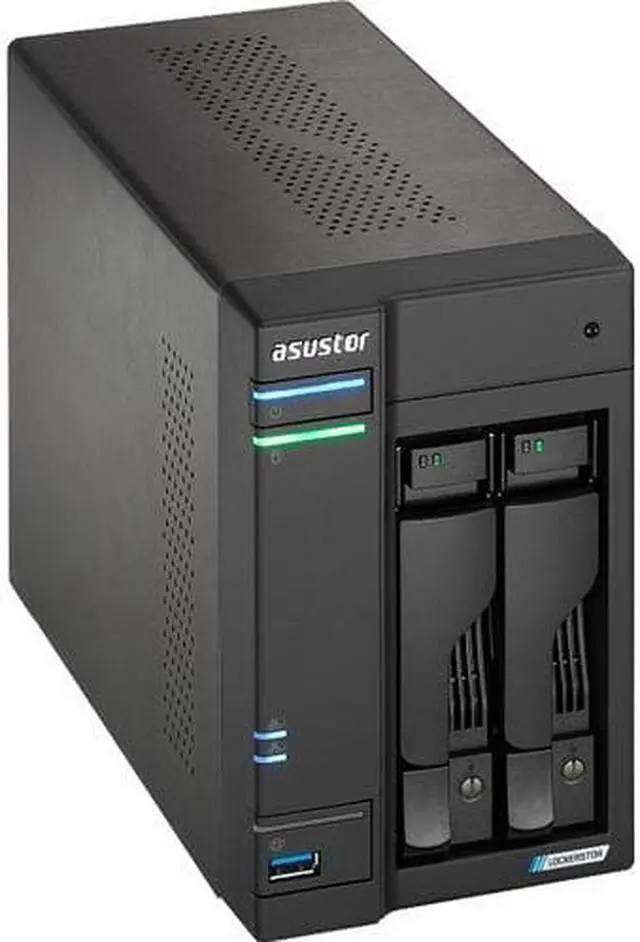 Alt view image 8 of 14 - Asustor Lockerstor 2 Gen 2 AS6702T 2 Bay NAS, Quad-Core 2.0GHz CPU, Dual 2.5GbE Ports, 4GB RAM DDR4, Four M.2 SSD Slots (Diskless)