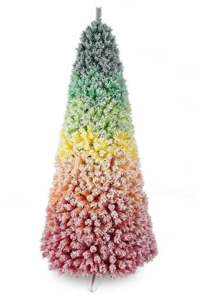 Main image of 7.5FT Colorful Flocked Artificial Christmas Tree 1927 PVC Branch Tips
