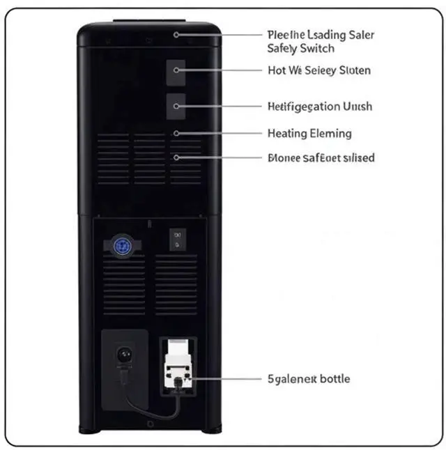 Alt view image 4 of 6 - Primo Bottom Loading Water Dispenser Hot and Cold 5 Gallon Black