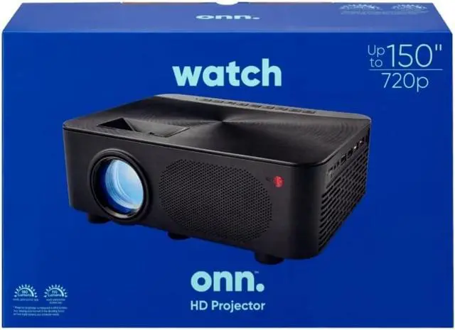 Alt view image 6 of 6 - onn 150 Inch HD 720p LED Projector with 3100 Lumen Brightness and Dual HDMI