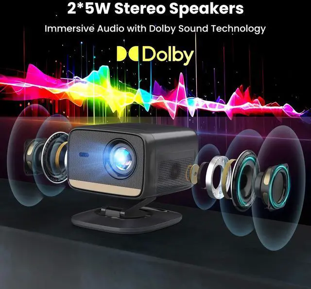 Alt view image 6 of 6 - Miroir L810Pro 1080P Smart LCD Projector with Built-In Streaming, Auto-Focus, and Dolby Audio