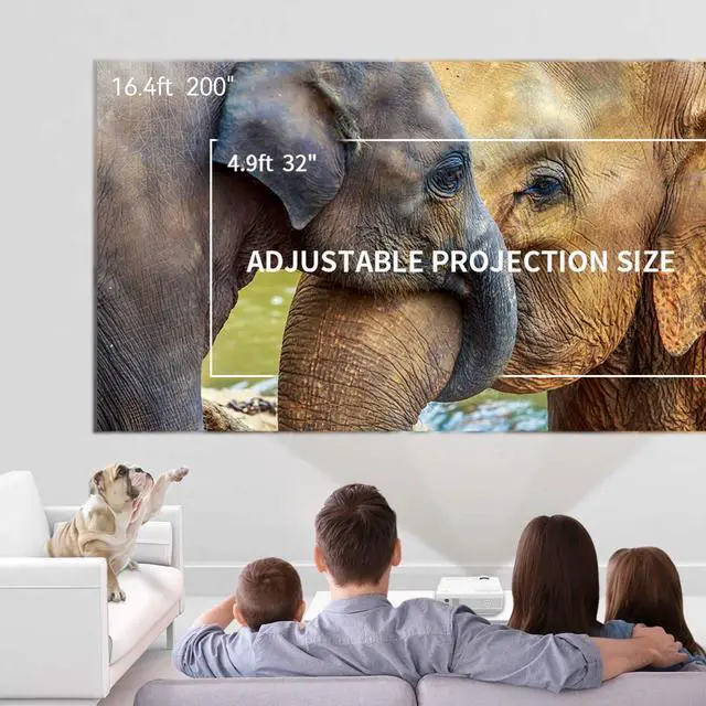Alt view image 4 of 6 - Mini Projector Full HD 1080p with 170 Display
