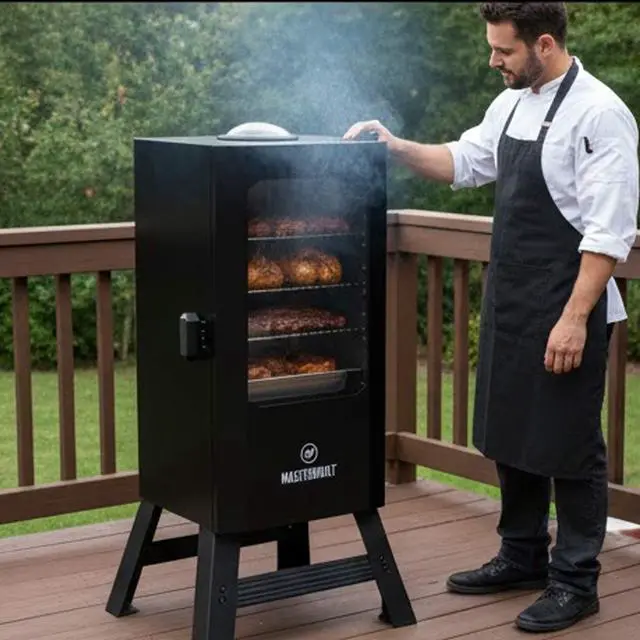 Alt view image 3 of 6 - Masterbuilt MB20070122 40" Digital Electric Smoker with Legs 971 Sq. In. Cooking Space