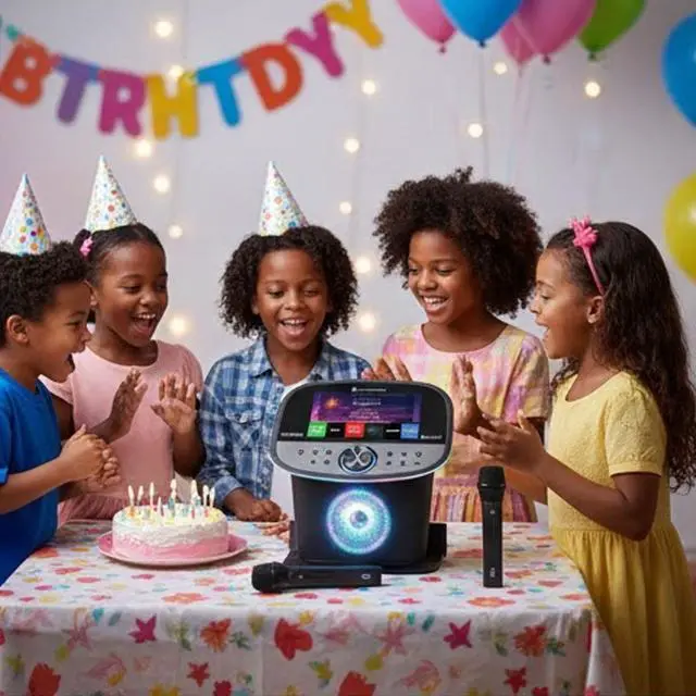 Alt view image 6 of 6 - Premium WiFi Karaoke System Touchscreen Wireless Microphones.