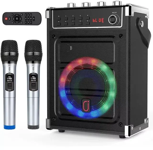 Main image of Portable Bluetooth Karaoke Speaker System with Dual Wireless Microphones