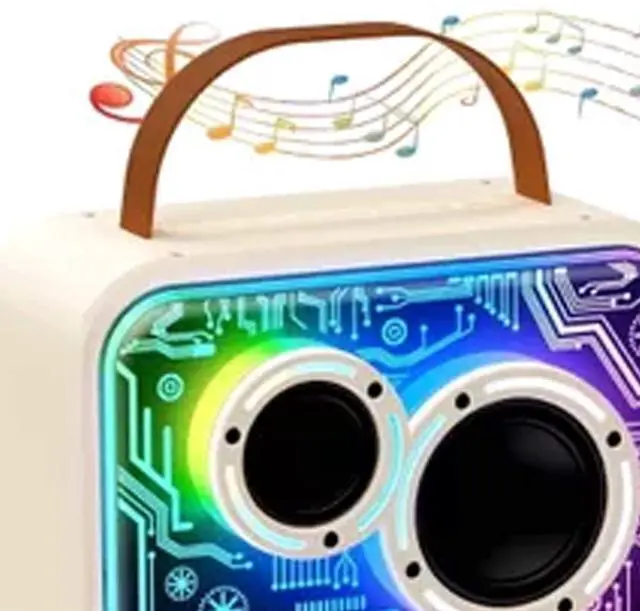 Alt view image 2 of 7 - Portable Bluetooth Party Speaker with Wireless Microphones RGB Lights.