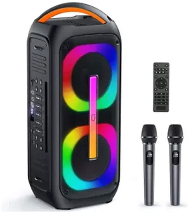 Main image of Portable Bluetooth Speaker Large 120W RGB Lights Wireless Microphones.