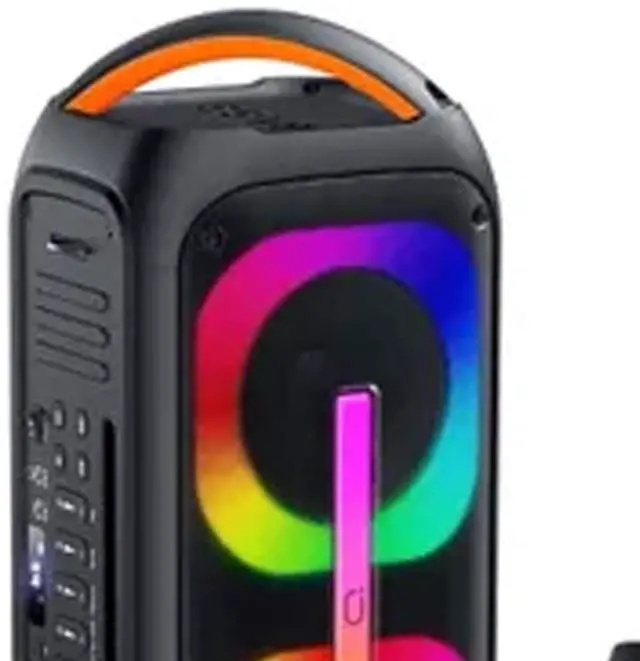 Alt view image 2 of 7 - Portable Bluetooth Speaker Large 120W RGB Lights Wireless Microphones.