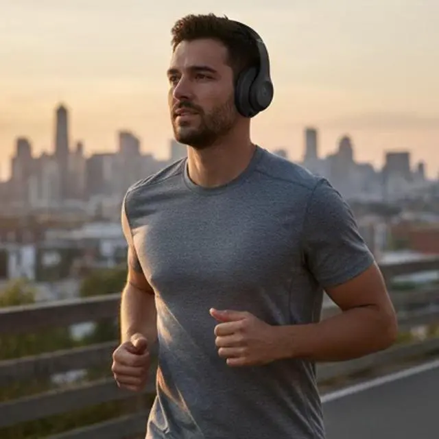 Alt view image 4 of 7 - Wireless Over Ear Headphones with Noise Cancelling Matte Black