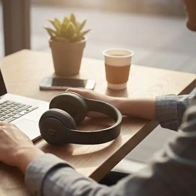 Alt view image 6 of 7 - Wireless Over Ear Headphones with Noise Cancelling Matte Black