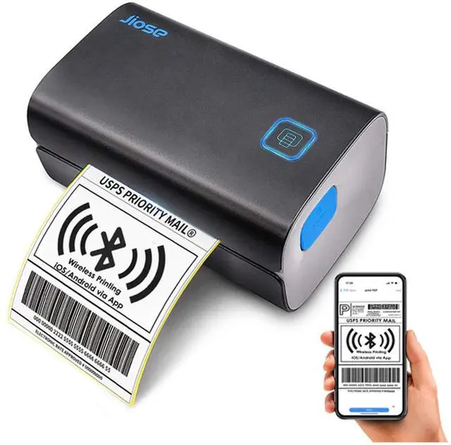 Main image of Wireless Thermal Shipping Label Printer 4x6 Barcode Maker Black