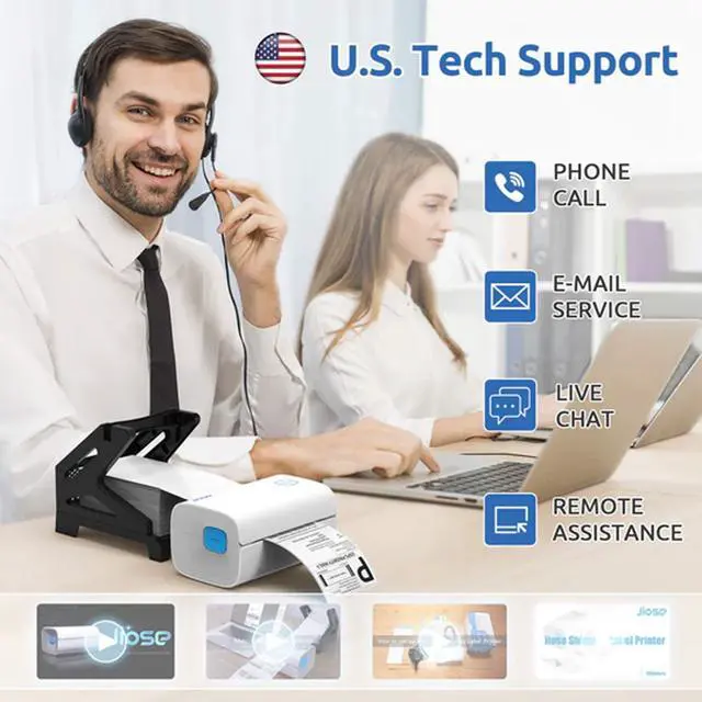 Alt view image 3 of 3 - Wireless Thermal Shipping Label Printer 4x6 Barcode Maker Black