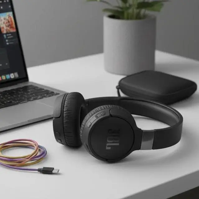 Alt view image 5 of 7 - Tune 660NC Wireless On Ear Headphones Active Noise Cancellation Black