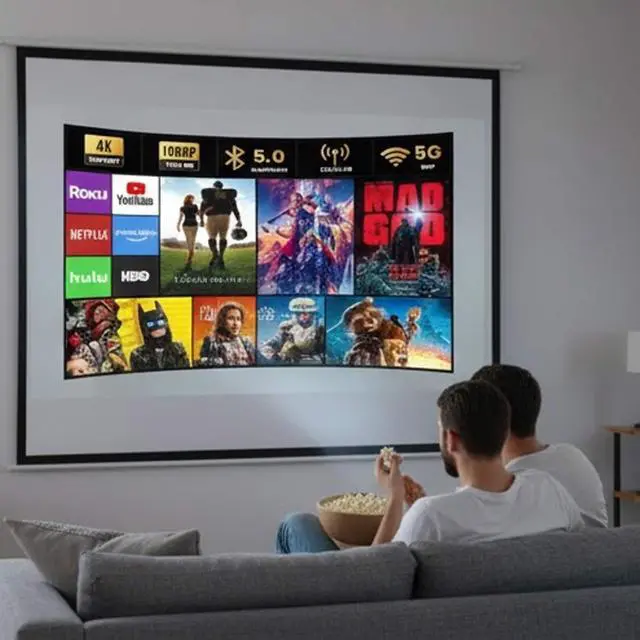 Alt view image 3 of 6 - 200 Inch FHD 1080P LED Projector Home Theater