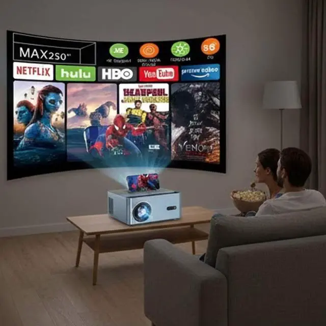 Alt view image 2 of 5 - 100 Inch FHD 1080P Smart LED Projector