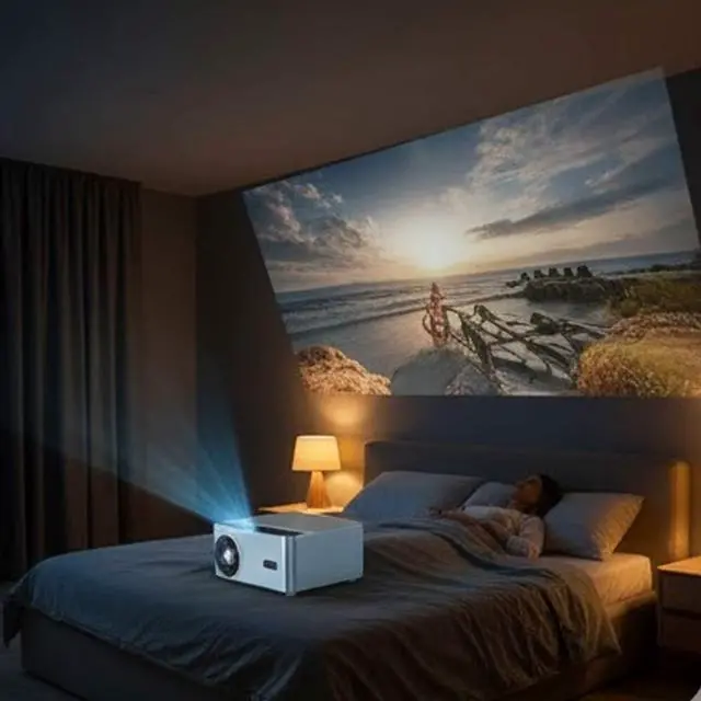Alt view image 4 of 5 - 100 Inch FHD 1080P Smart LED Projector