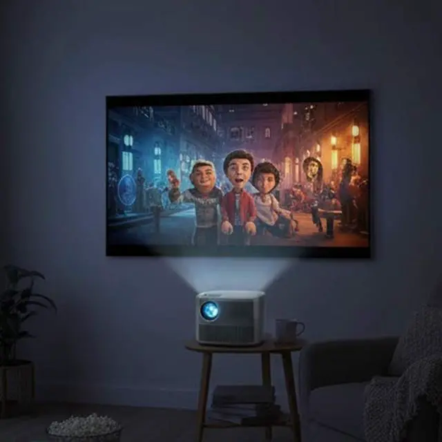 Alt view image 4 of 7 - 100 Inch HD 720P Smart LED Projector
