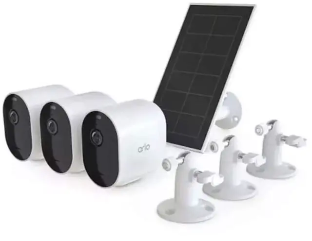 Main image of 2K Spotlight Security Camera System with 3 Cameras & 1 Solar Panel, White