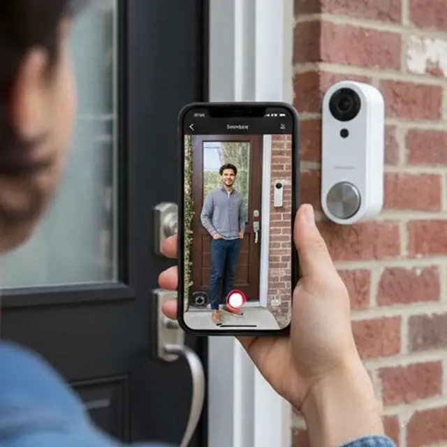 Alt view image 3 of 6 - Wi-Fi Video Doorbell with 1080p HD and Motion Detection