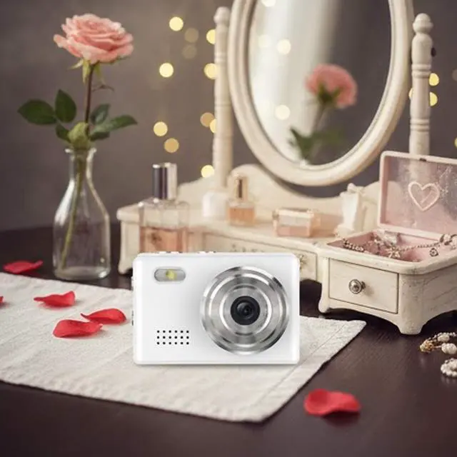 Alt view image 4 of 5 - Mini Camera True 720P 0.96" IPS Display, 12MP, Type-C Charging, Lightweight White