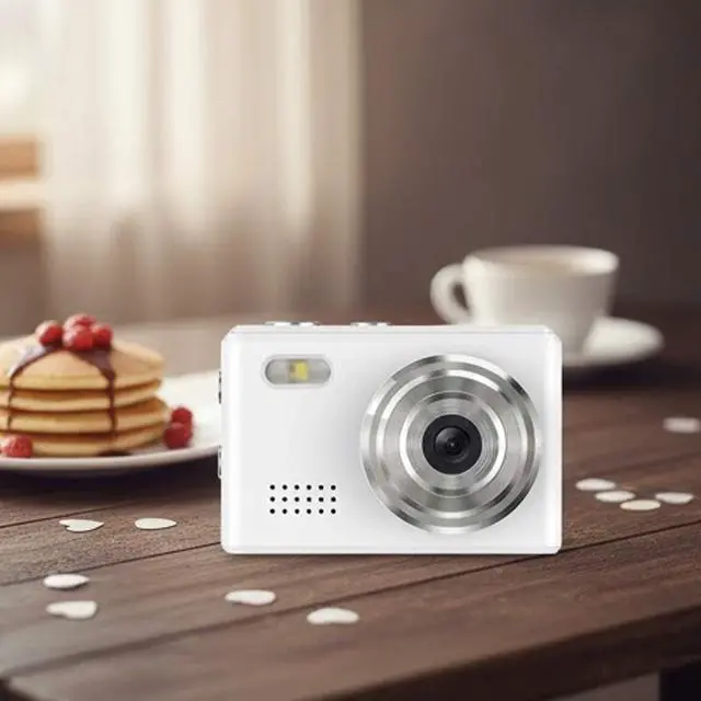 Alt view image 5 of 5 - Mini Camera True 720P 0.96" IPS Display, 12MP, Type-C Charging, Lightweight White