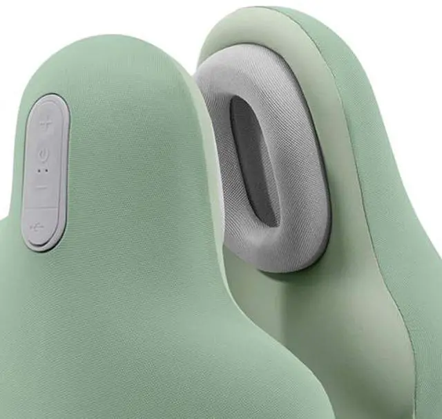Alt view image 2 of 6 - Travel Neck Pillow with Bluetooth Headset Memory Foam Airplane Pillow with Head Support Green