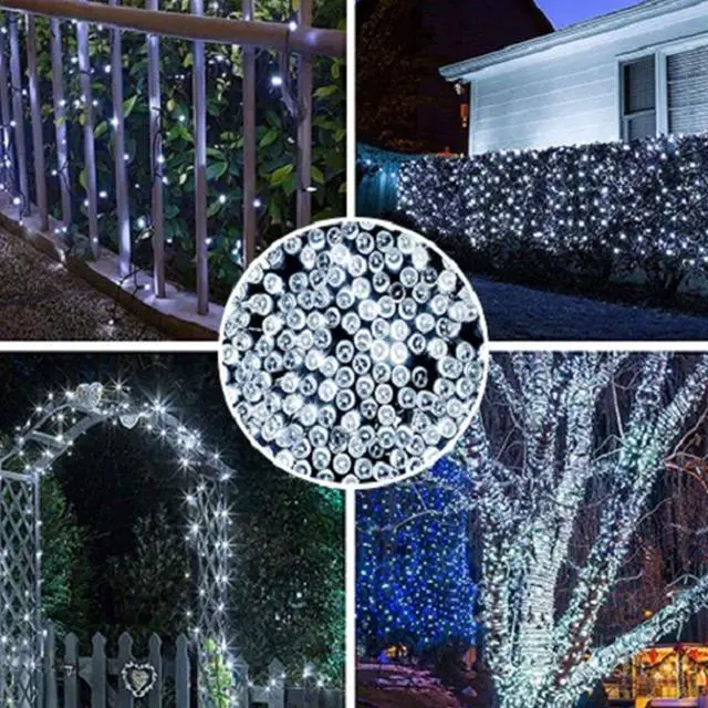 Alt view image 2 of 6 - PH Home 100 LED Solar String Lights 32ft Outdoor Green Cable