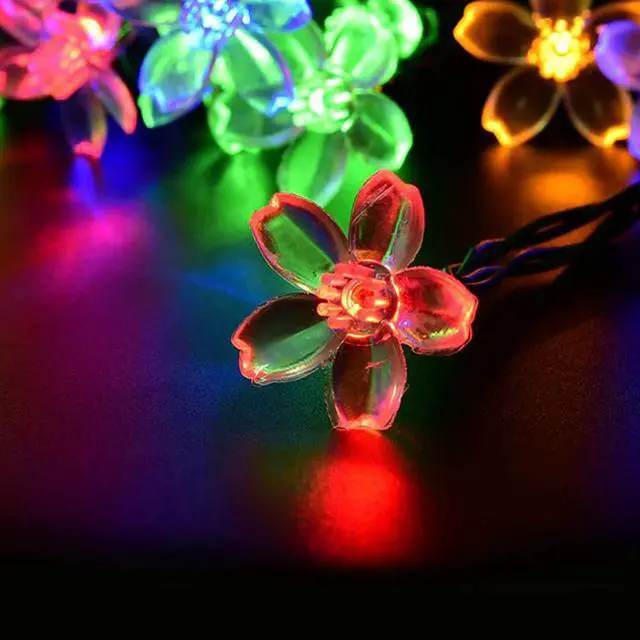Alt view image 2 of 4 - 50 LED Solar Cherry Blossom String Lights 7M Outdoor Decorative Lighting Multicolor