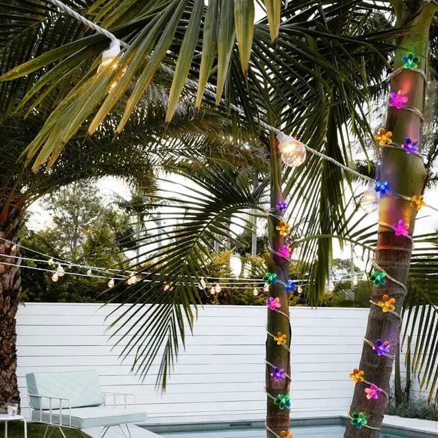 Alt view image 3 of 4 - 50 LED Solar Cherry Blossom String Lights 7M Outdoor Decorative Lighting Multicolor