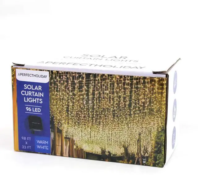 Alt view image 3 of 7 - 96 LED Solar Curtain Lights Outdoor Decorative Lighting