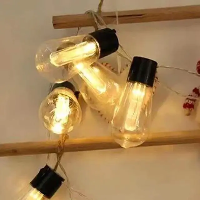 Alt view image 4 of 5 - 10 LED Solar String Light Warm White Outdoor Lighting