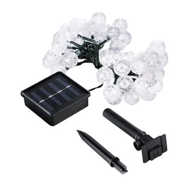 Alt view image 3 of 3 - 30 LED Solar Power Bubble String Lights Waterproof Outdoor Decor Neon Pink