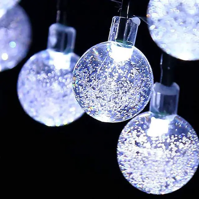 Alt view image 2 of 3 - 30 LED Solar Power Bubble String Lights Waterproof Outdoor Decor Neon Pink