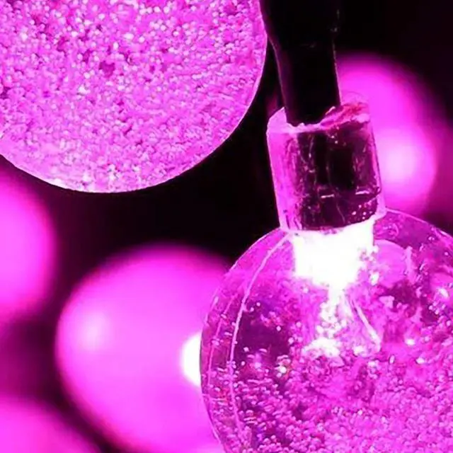 Alt view image 3 of 4 - 60 LED Solar Bubble String Lights Waterproof Outdoor Lighting Multicolor