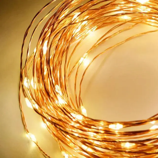 Alt view image 3 of 6 - 30 LED Silver Copper Fairy String Lights Battery Operated Decorative Wire Lights for Home and Event Décor