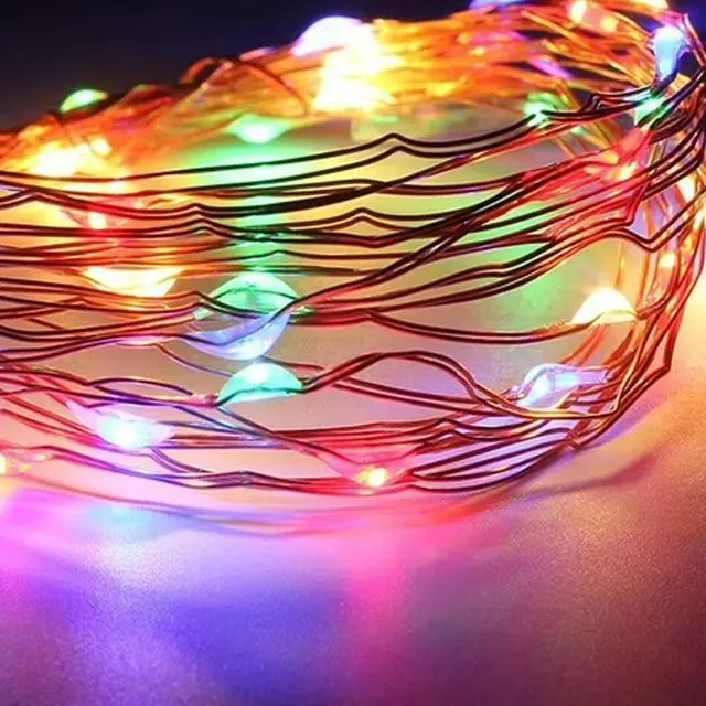 Alt view image 5 of 6 - 30 LED Silver Copper Fairy String Lights Battery Operated Decorative Wire Lights for Home and Event Décor