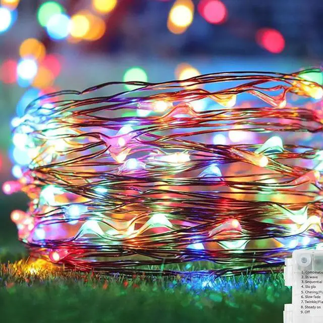 Alt view image 6 of 6 - 30 LED Silver Copper Fairy String Lights Battery Operated Decorative Wire Lights for Home and Event Décor