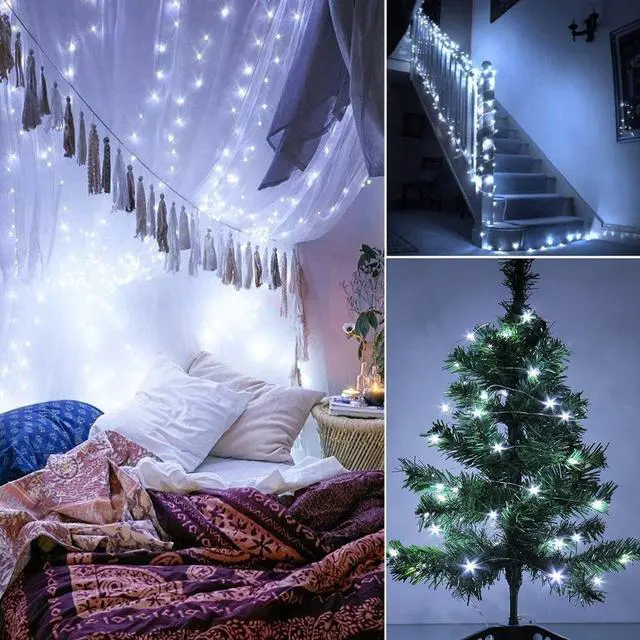 Alt view image 2 of 5 - 100 LED USB Plug In Silver Copper Fairy Light White