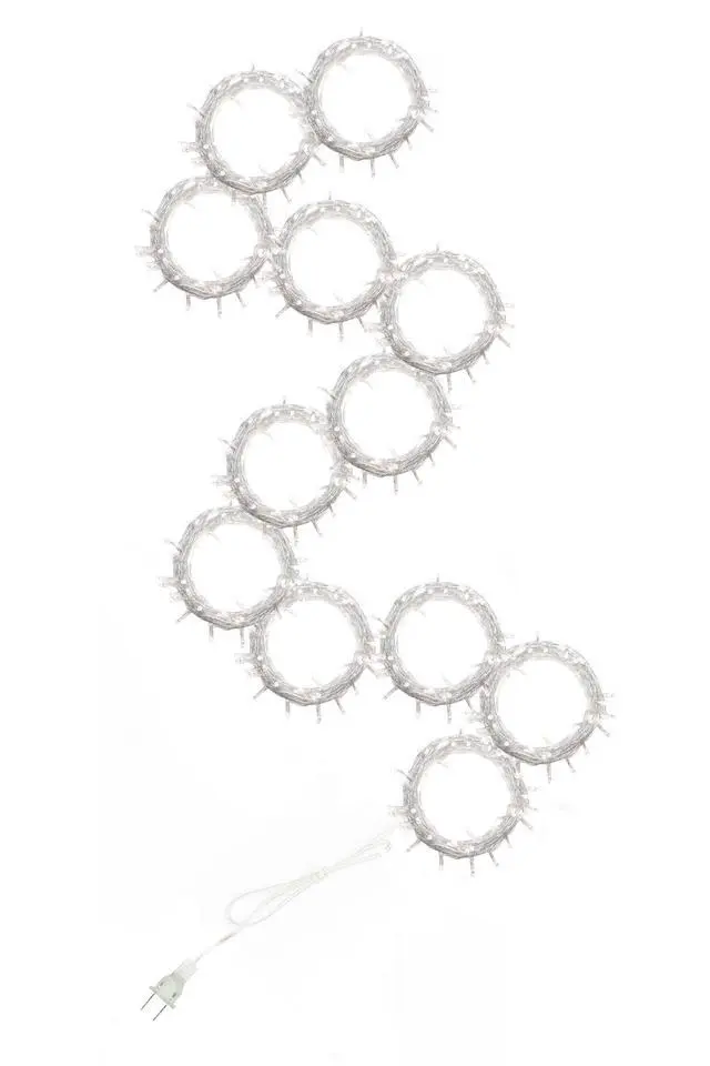 Alt view image 5 of 7 - 300 LED 12 Strand Twinkling Curtain Light Plug In Warm White Decorative String Lights for Home and Party Styling PInk