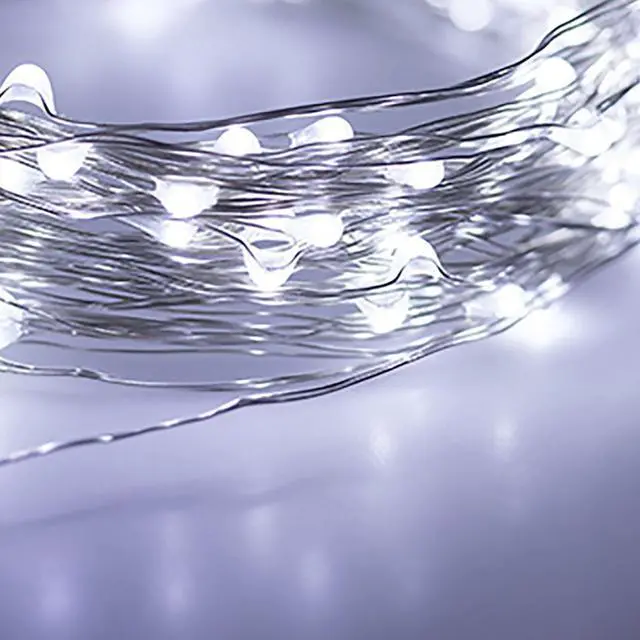 Alt view image 4 of 5 - 300 LED Curtain Lights Copper Wire Warm White Decorative String Lights for Home and Party Styling White